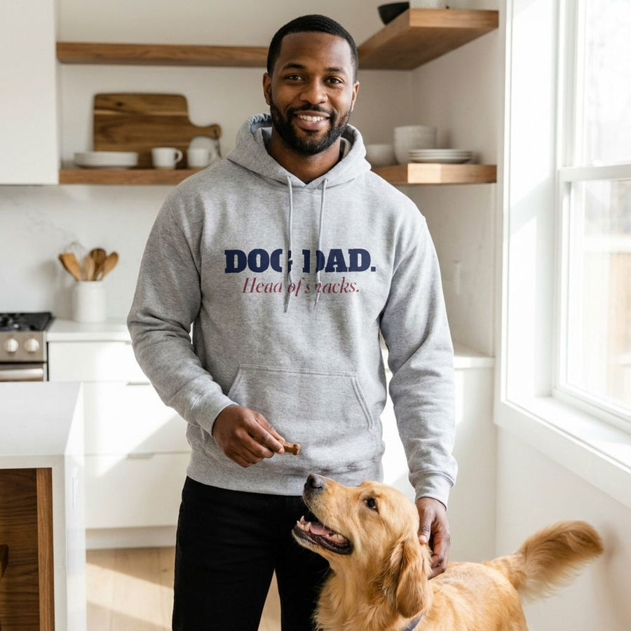 Dog Dad Hoodie, Funny Head of Snacks Dog Lover Hooded Sweatshirt