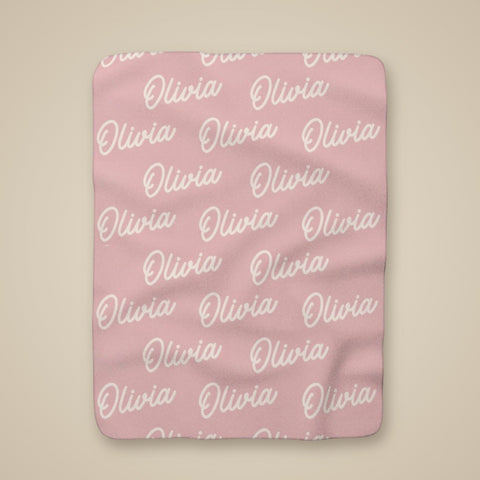 Personalized Name Blanket, Custom Sherpa Throw with Name
