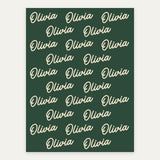 Evergreen personalized name blanket