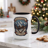 Ski lodge mug with black handle