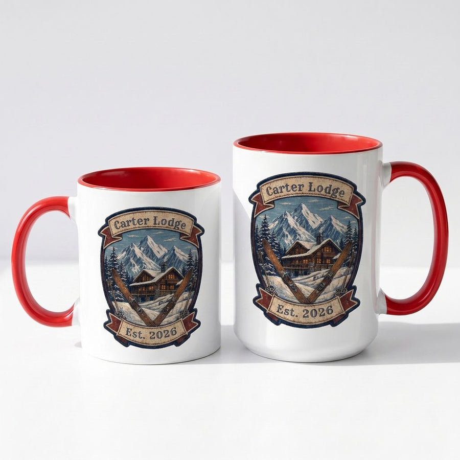 Ski lodge mug in 11oz and 15oz