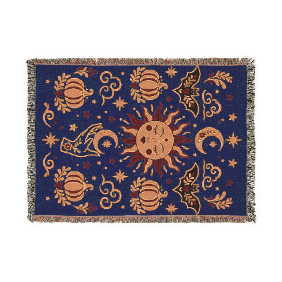 Cosmic Overcommitment Whimsigoth Celestial Woven Blanket