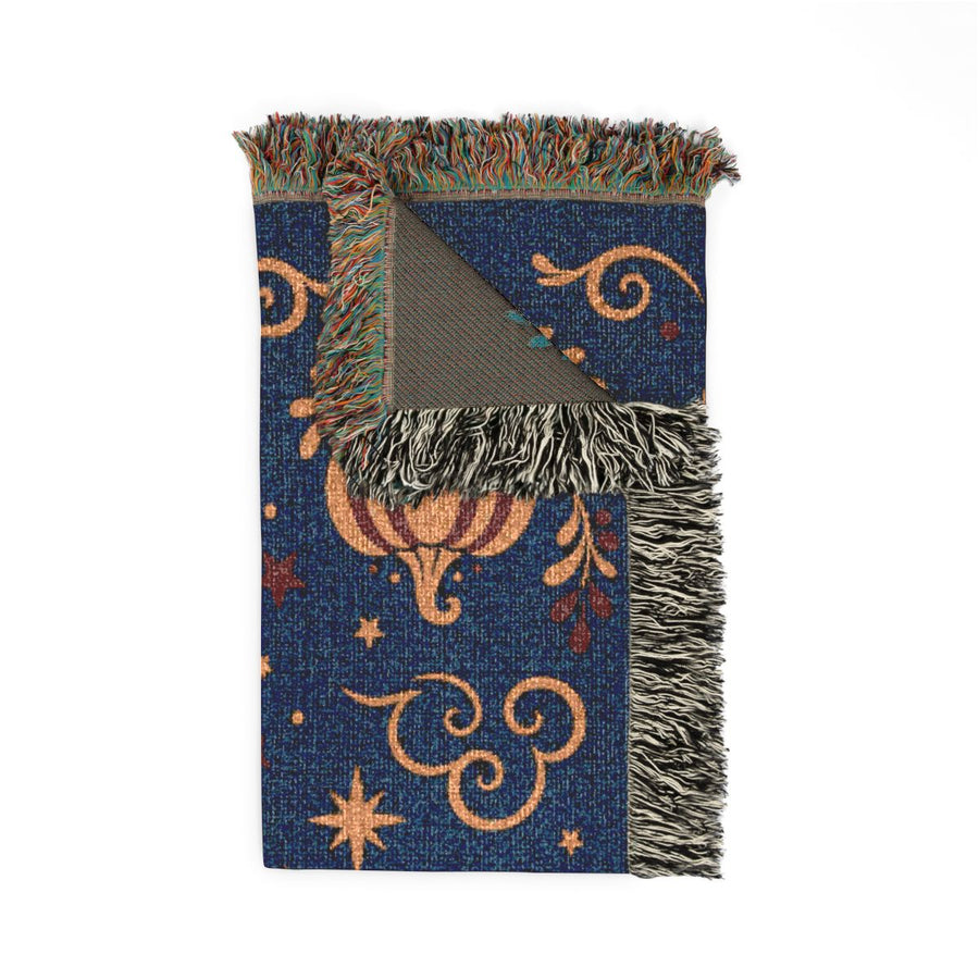 Cosmic Overcommitment celestial woven blanket folded