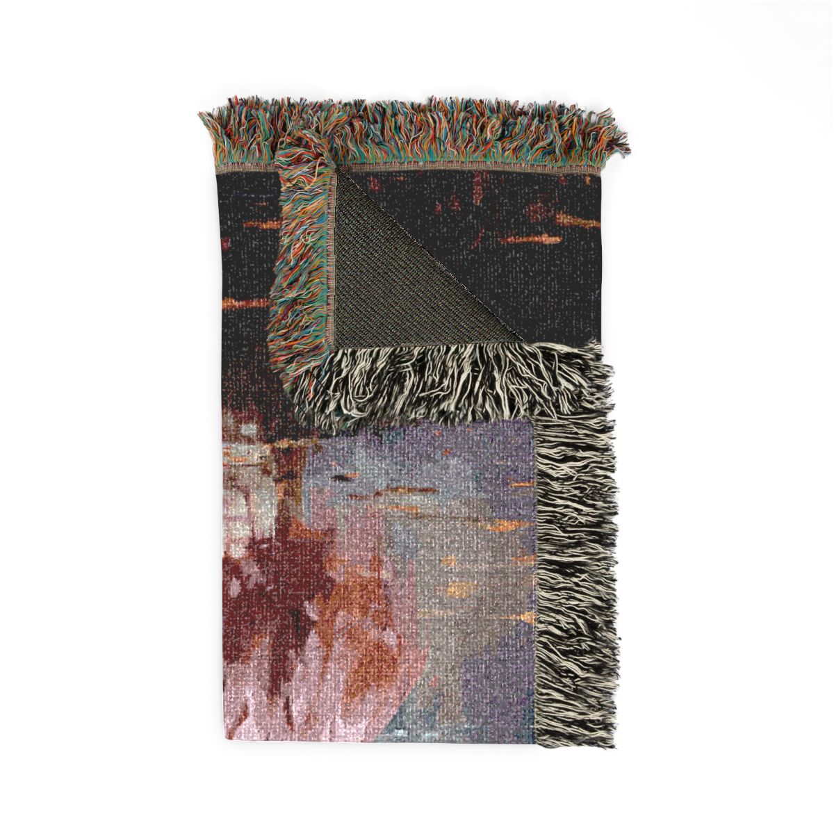 Till Death Do Us Part pink skeleton couple woven blanket folded