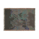 Back of the Till Death Do Us Part pink skeleton couple woven blanket showing the reverse side of the weave